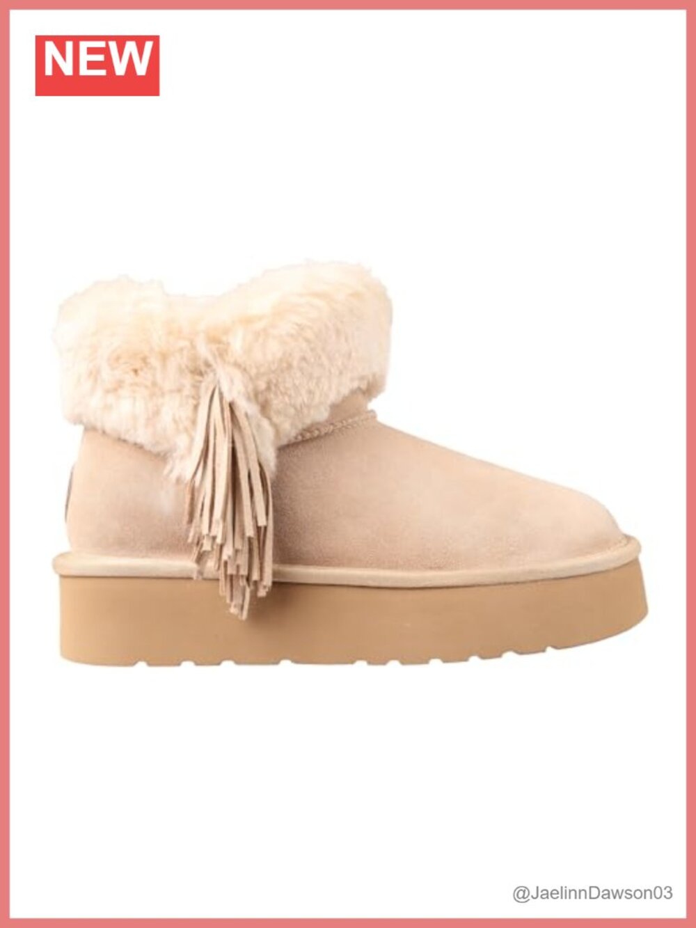 Platform Ankle Boots Suede Faux Fur Lined Sheepskin Insole Water Resistant